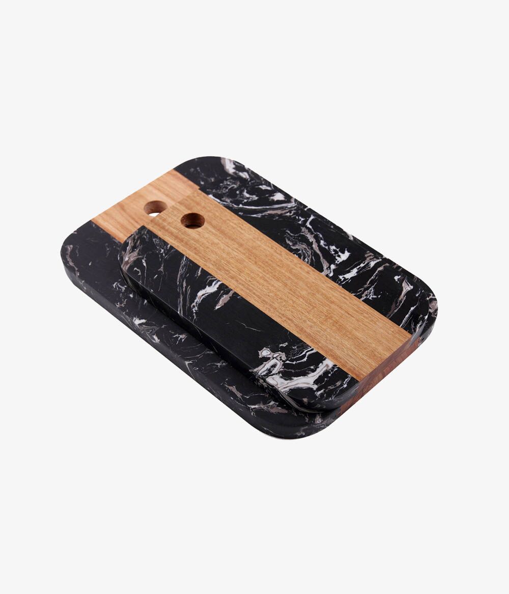 CJ DE TABUAS MADEIRA MAMORE PRETO 2PCS G28CMX19CM