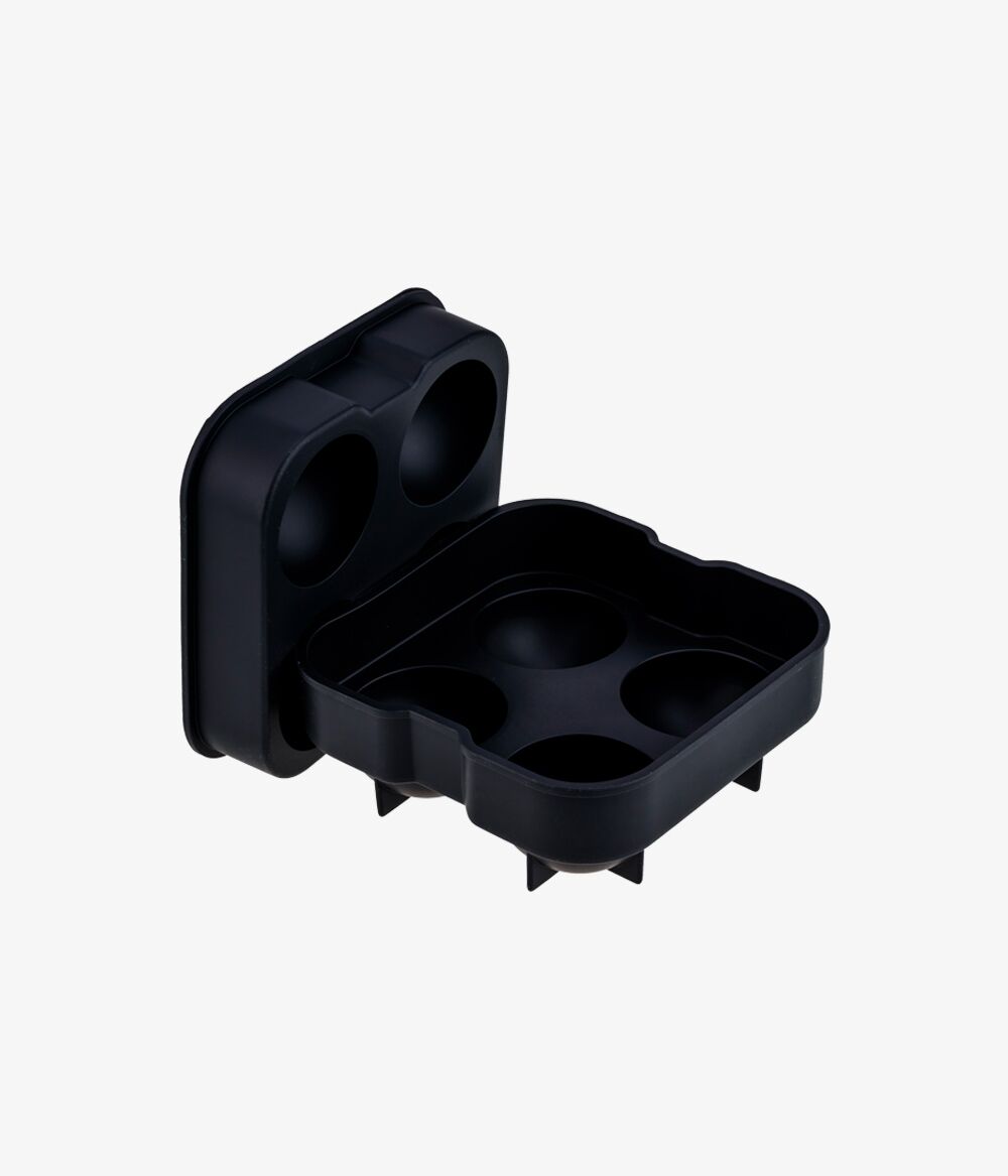 Forma de Gelo 4 Esferas em Silicone Preta