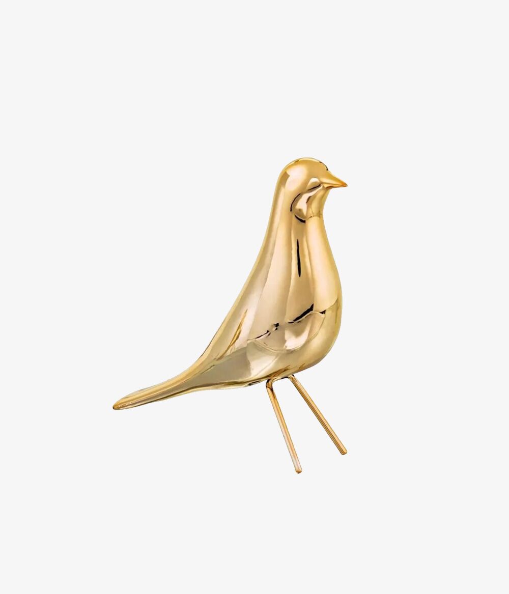 Pássaro Dourado em Cerâmica Tam. M
