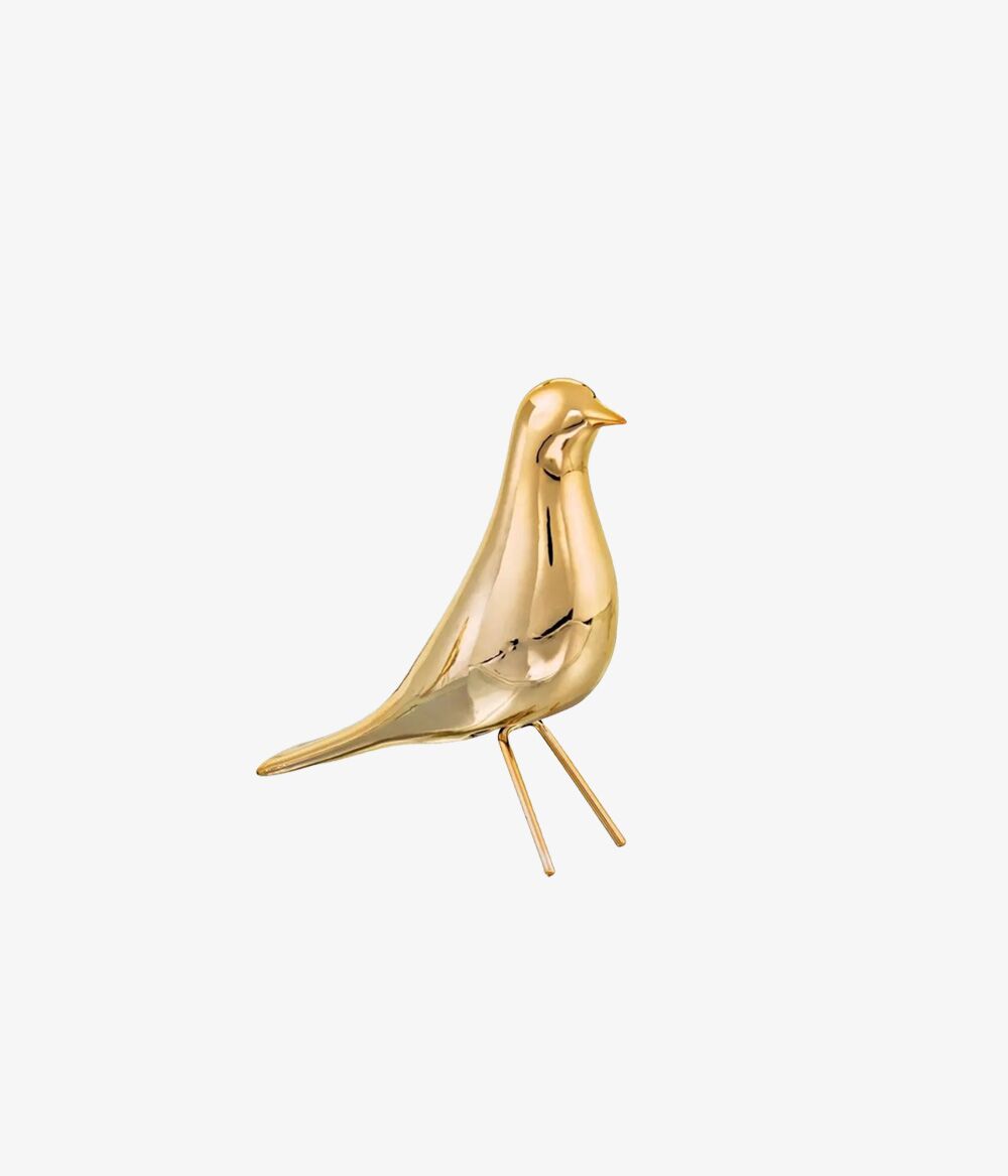 Pássaro Dourado em Cerâmica Tam. P