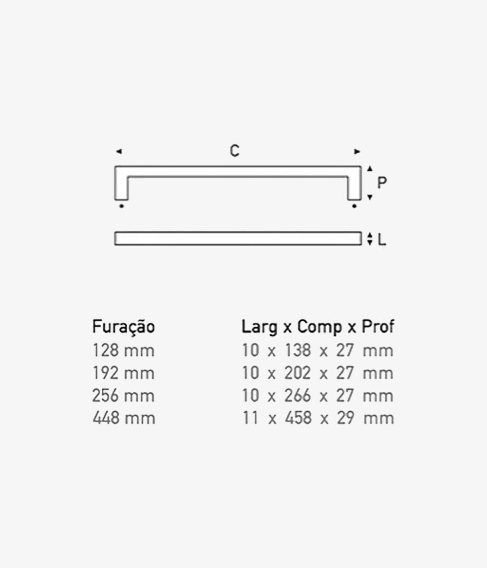 Puxador de Armário ou Gaveta Siena 02 Puxador de Armário ou Gaveta Siena 02