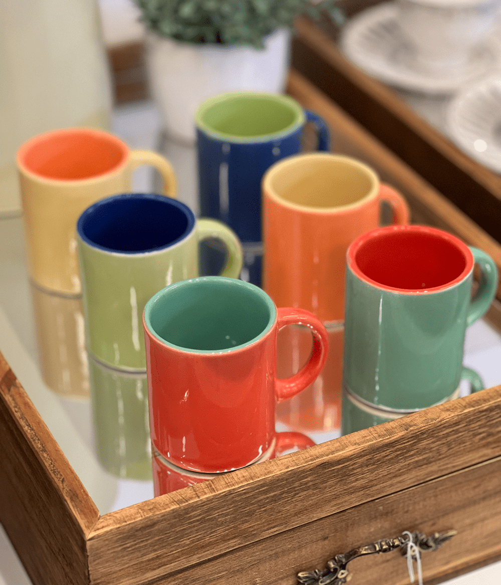 mini caneca bicolor